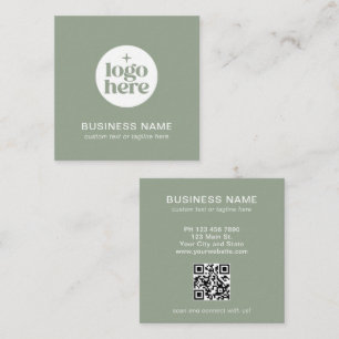 Carré Carte de visite carrée avec code QR et logo modern