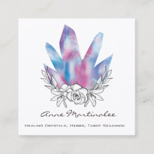 Carré Carte de visite carrée Floral Doodle Crystals
