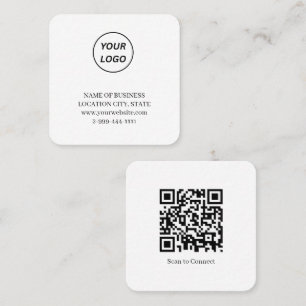Carré Carte de visite carrée minimaliste Code QR de logo