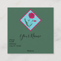 Carte de visite Coquelicot Rouge