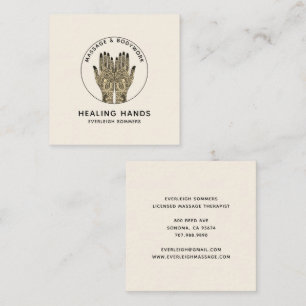 Carré Carte de visite crème classique de thérapie de mas