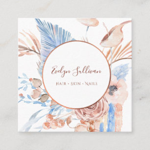 Carré Carte de visite de bouquet tropical Boho