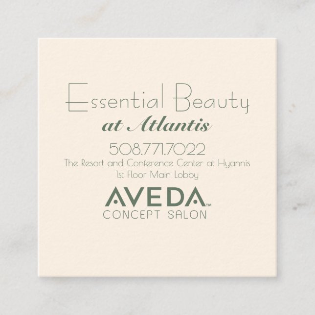 Carré Carte de visite de code du salon QR (Devant)