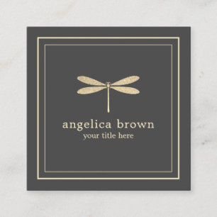 Carré Carte de visite de dragonfly Parties scintillant d