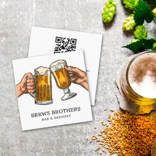 Carré Carte de visite de la boutique de bière de brasser