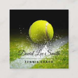 Carré Carte de visite de l'entraîneur de tennis