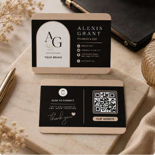 Carré Carte de visite de luxe avec QR code de branding n