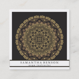 Carré Carte de visite de yoga avec logo de fleur de lotu