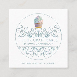 Carré Carte de visite du logo de boulangerie Baker's Cup