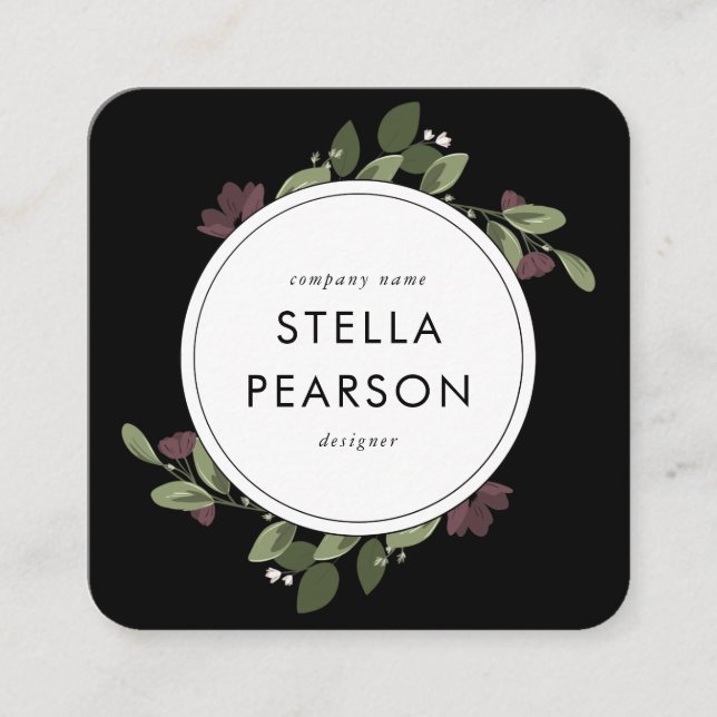 Carré Carte de visite floral moderne (Devant)