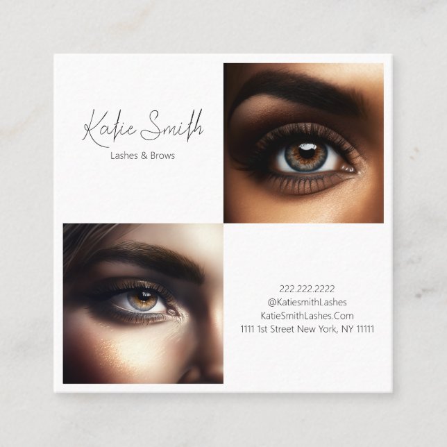 Carré Carte de visite Lashes & Brows (Devant)