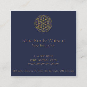 Carré Carte de visite Mandala Gold et Blue Simple
