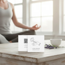 Carte de visite minimaliste Lotus Main Méditation 