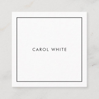 Carré Carte de visite Modern Black White Business Card