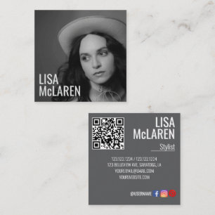 Carré Carte de visite - Photo professionnelle et code QR