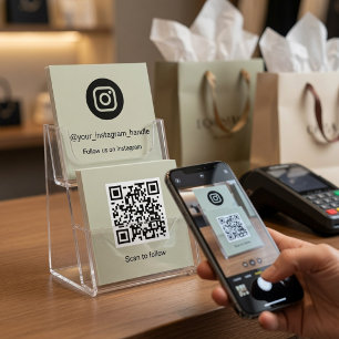Carré Carte de visite QR Code Instagram Personnalisée