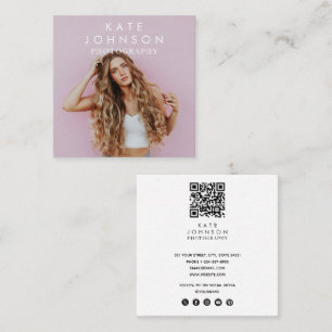 Carré Carte de visite QR Code Moderne Minimaliste pour l