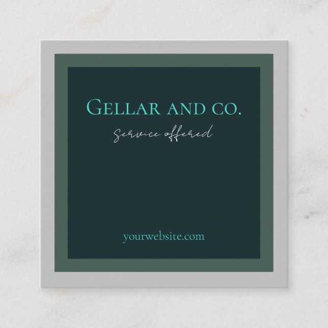 Carré Carte de visite vert profond (Devant)