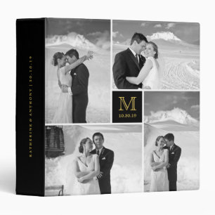 Carré chic élégant Monogram Mariage Classeur photo