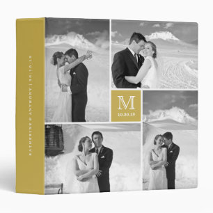 Carré chic élégant Monogram Mariage Classeur photo