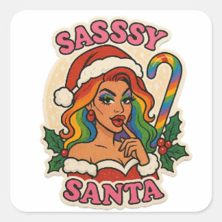Carré Christmas Sticker – Drag Queen Holiday Pride