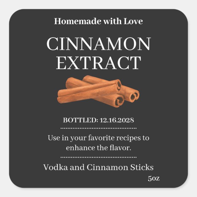 Carré Cinnamon Extract Modern Label Sticker ZVEG_101_01 (Devant)