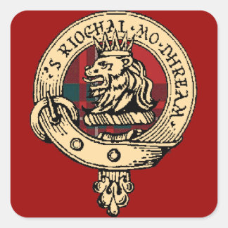 Carré Clan Gregor Badge Tartan Sticker Rouge