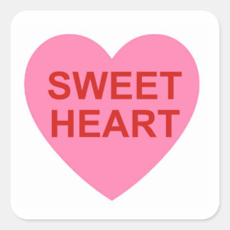 Carré Coeur doux rose Saint Valentin Sticker