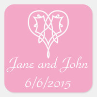 Coeurs de tressage celtique en Sticker rose pétale