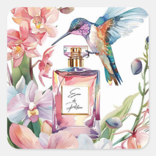 Carré Colibri & Sticker Floral Aquarelle Parfum