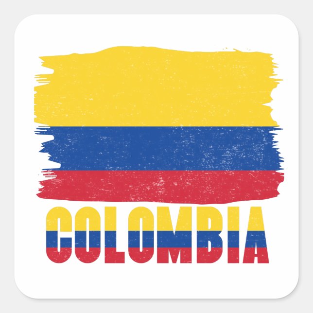 Carré Colombia Flag Sticker (Devant)