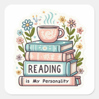 Carré Cozy Reading Is My Personality Sticker - Pastel Bo