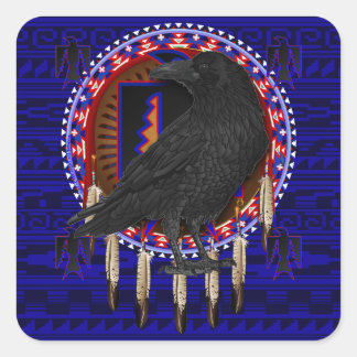 Carré Crow Native American Sticker Design