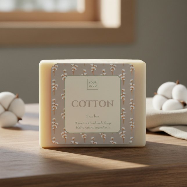 Carré Custom Business Sticker for Cotton Handmade Soap (Créateur téléchargé)