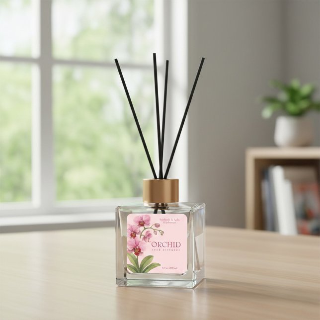 Carré Custom Business Sticker for Orchid Reed Diffuser (Créateur téléchargé)