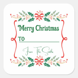 Carré Custom Christmas Label Sticker Tags
