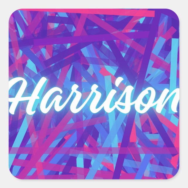Carré Custom Name Sticker – Harrison – Personalized Labe (Devant)
