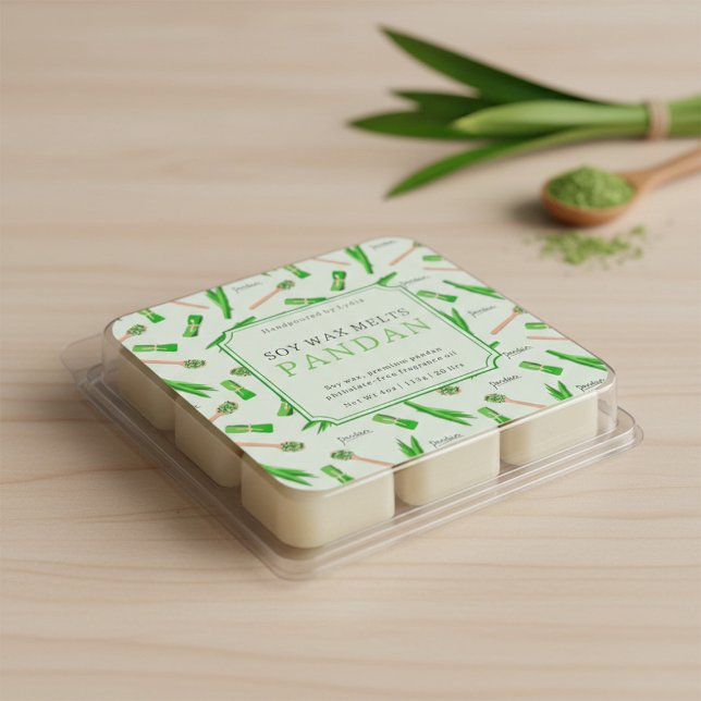 Carré Custom Pandan Wax Melts Square Sticker (Créateur téléchargé)