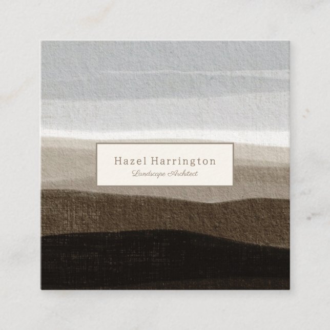 Carré de code QR neutre Carte de visite Brown Tan (Devant)