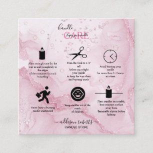 Carré de soins aux bougies rose esthétique Carte d