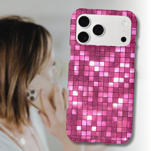 Carré de style disco rose chaud tendance pour la S