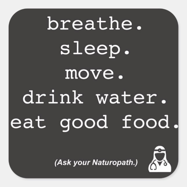 Carré Demandez à votre Naturopath - Sticker (Devant)