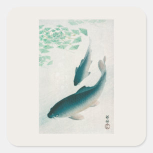 Carré Dessous de verre STICKER : OHARA KOSON : CARP/KOI 