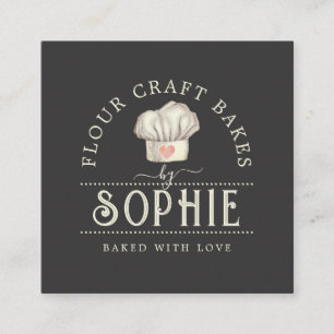 Carré Élégant Baker's Logo Cream Black Carte de visite