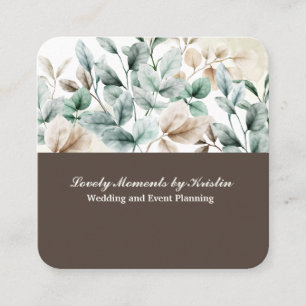 Carré Elégant carte de visite floral aquarelle