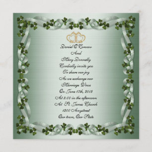 carré élégant faire-part de mariage irlandais