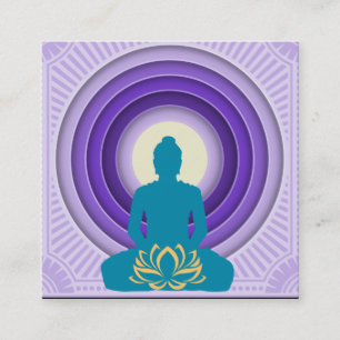Carré Élégant Lotus Flower Logo Yoga Carte de visite