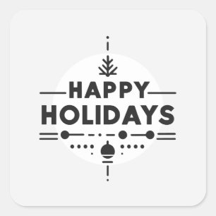Carré Élégant minimaliste Happy Holidays Sticker