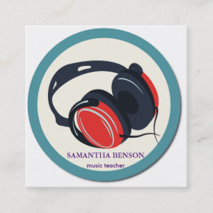 Carré Elégant musicien Carte de visite avec note de musi