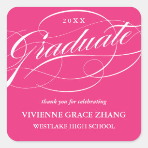 CARRÉ ÉLÉGANT STICKER MERCI GRADUATE SCRIPT